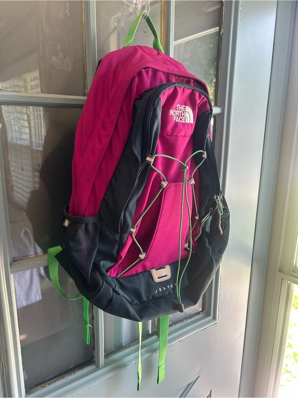 The North Face Jester Backpack Laptop Travel  Women’s Magenta Pink Lime Green